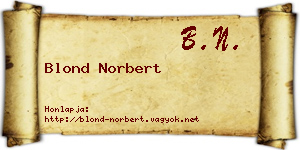 Blond Norbert névjegykártya